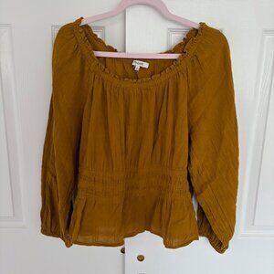 ✨ Madewell Plus Sophia Top – Size 1X – Gold ✨